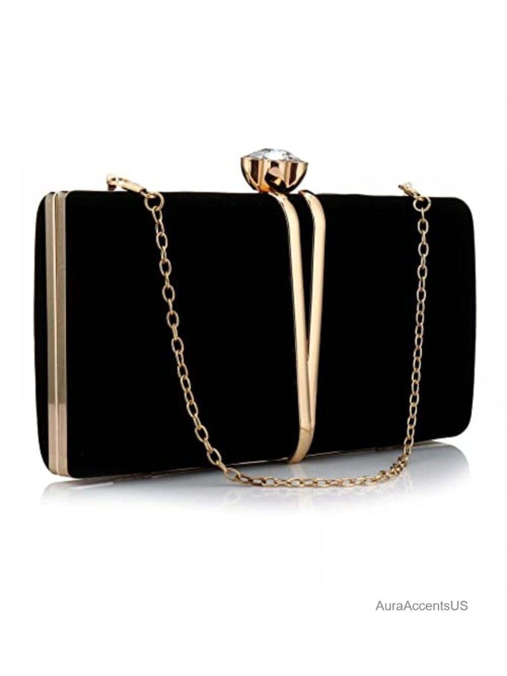 Vintage Velvet Clutch Evening Bag With Detachable Chain Diamond Handbag
